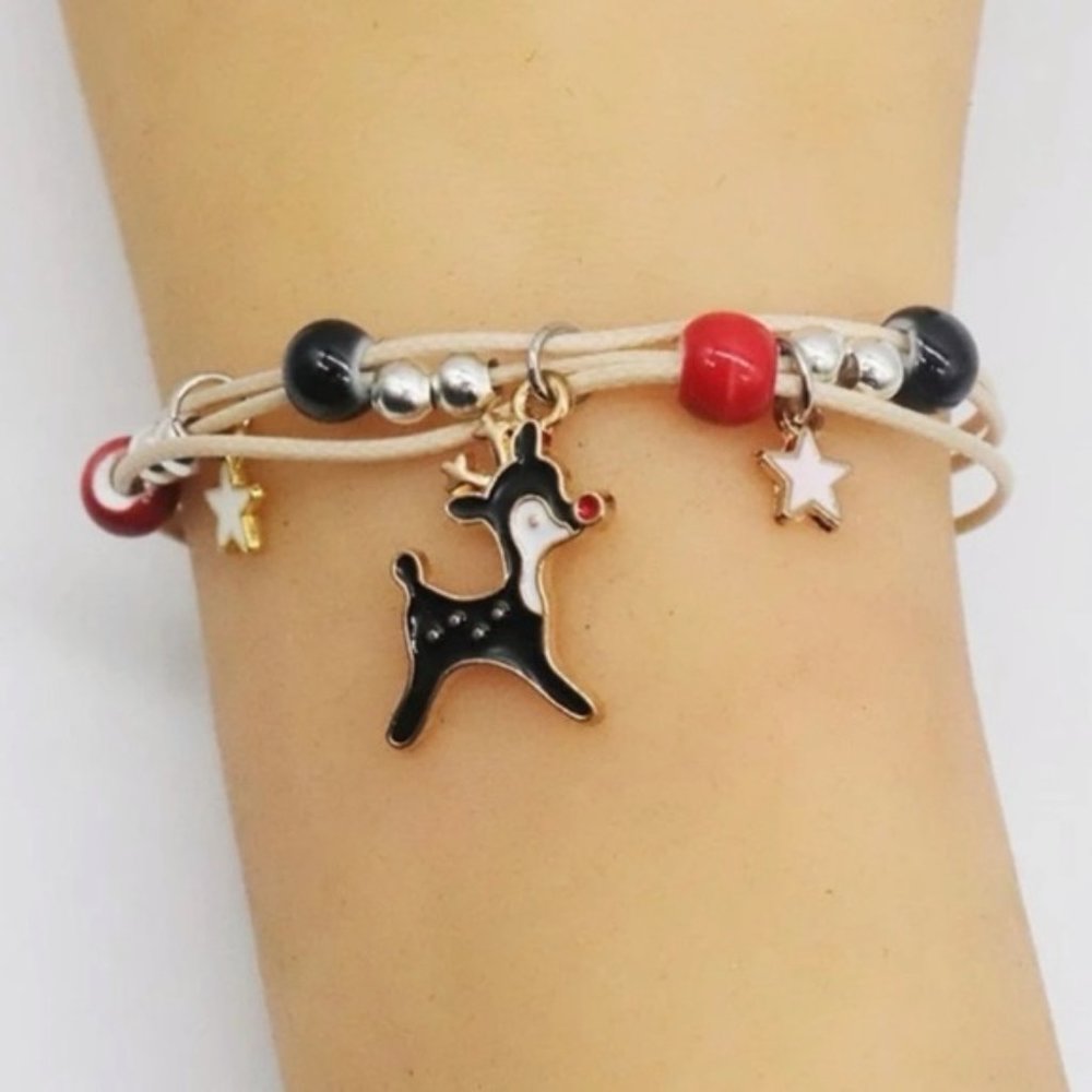 Christmas Reindeer Beaded Bracelet